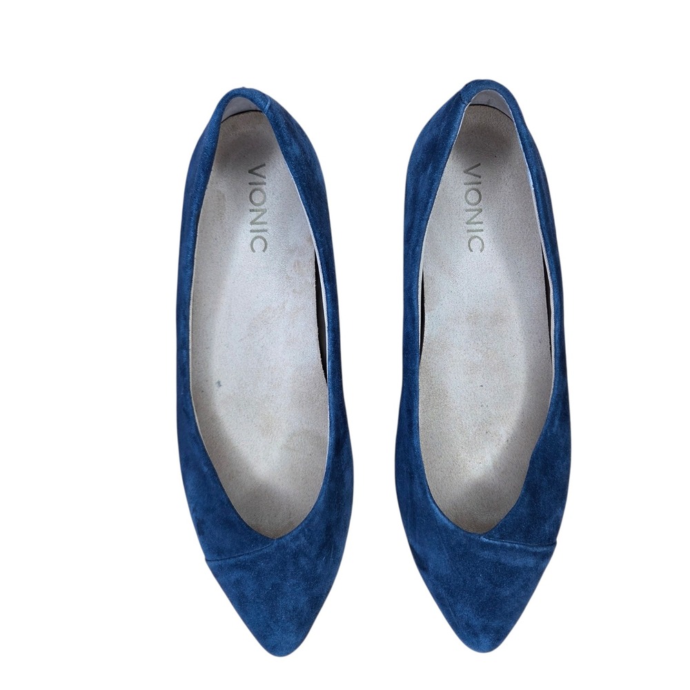 Vionic Caballo Navy Blue Suede Pointed Toe Ballet Flats Womens 8.5 - Picture 3 of 6